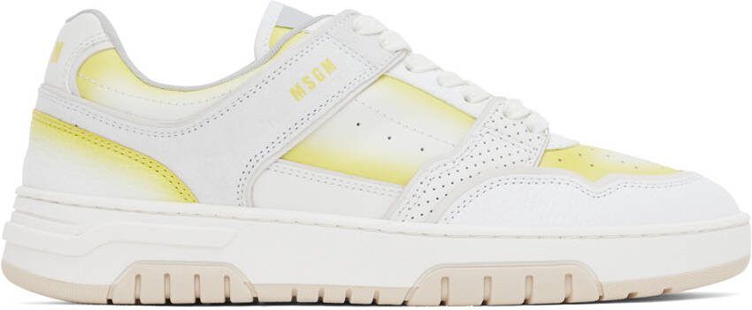 MSGM White  Yellow Scrapa UOMO Sneakers - Picture 5