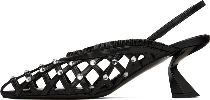 Nensi Dojaka Black Slingback Heels - Picture 3