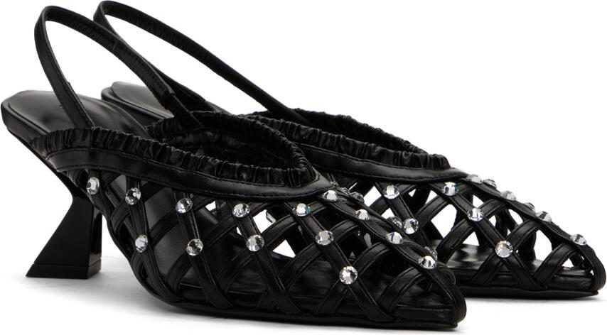Nensi Dojaka Black Slingback Heels - Picture 2