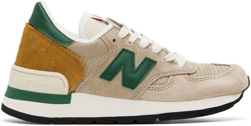 New Balance Beige  Green Made in USA 990 Sneakers - Picture 4