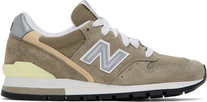 New Balance Gray  Khaki Made In USA 996 Core Sneakers - Picture 6