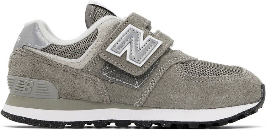 New Balance Kids Gray 574 Core Hook  Loop Little Kids Sneakers - Picture 4