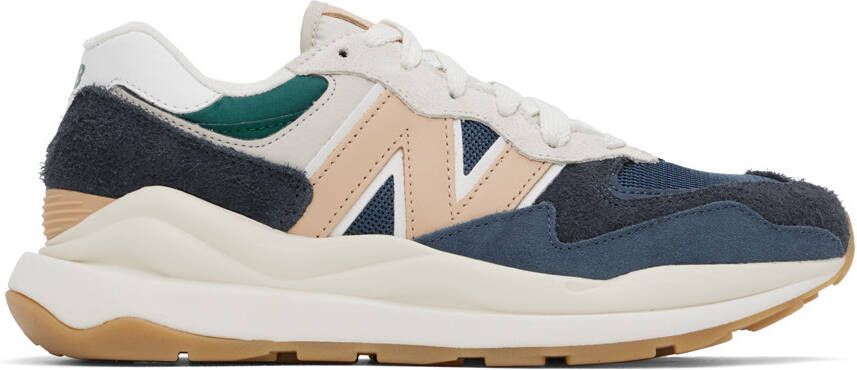 New Balance Navy  Beige 5740 Sneakers - Picture 4