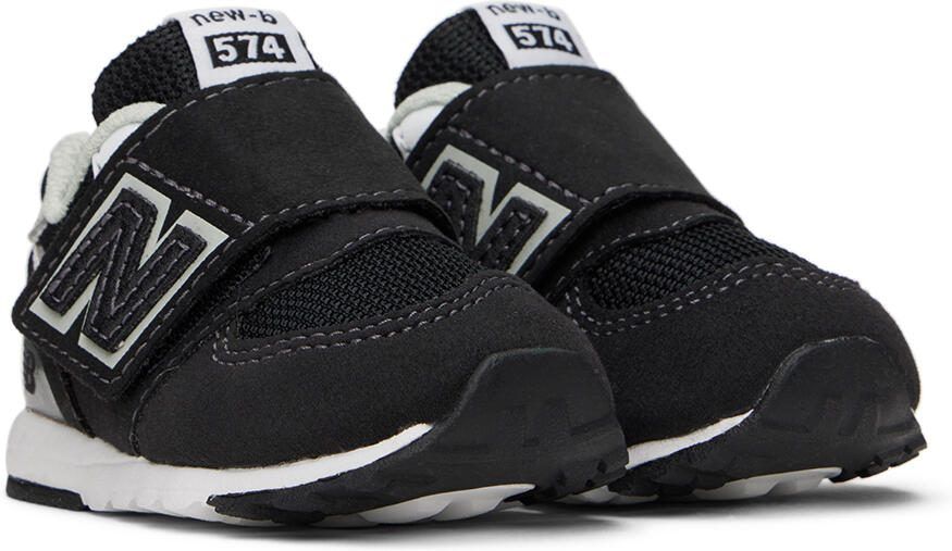 New Balance Baby Black 574 NEW-B Hook  Loop Sneakers - Picture 3