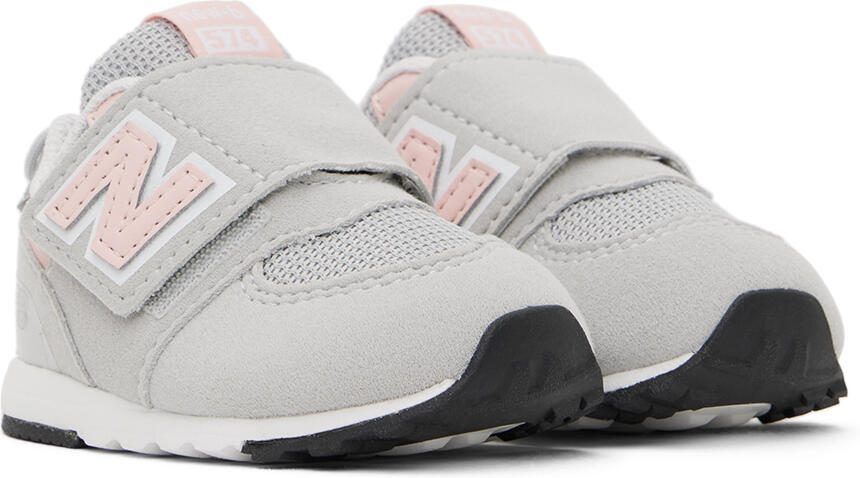New Balance Baby Gray 574 NEW-B Hook  Loop Sneakers - Picture 3