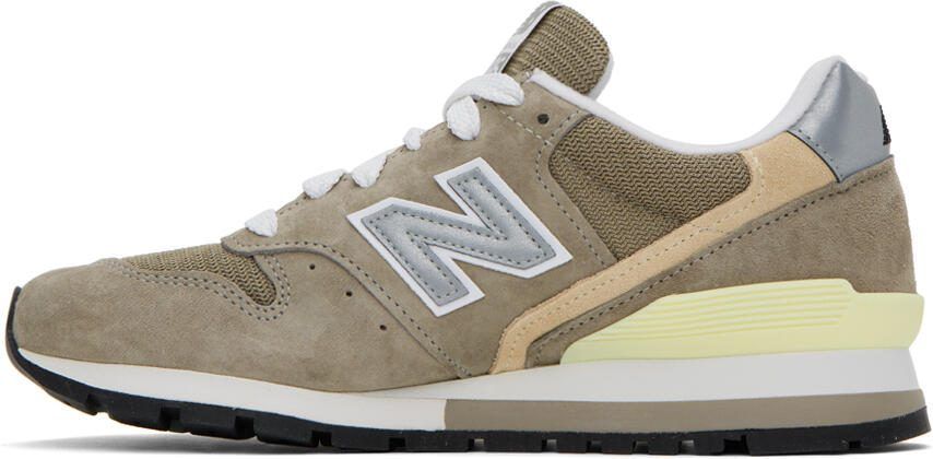 New Balance Gray  Khaki Made In USA 996 Core Sneakers - Picture 5