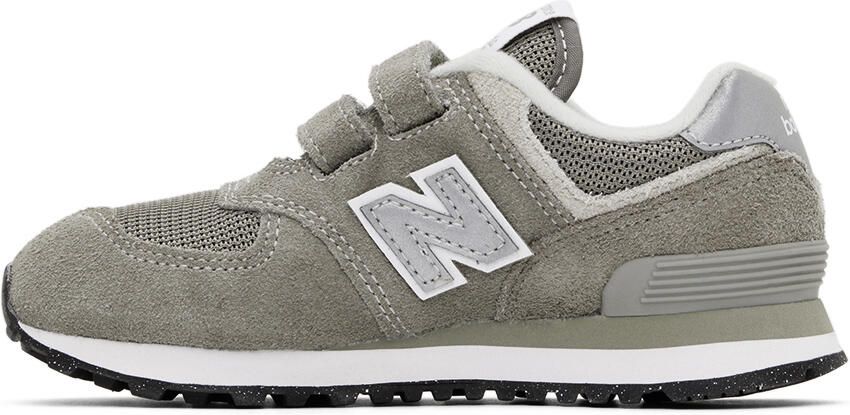 New Balance Kids Gray 574 Core Hook  Loop Little Kids Sneakers - Picture 3