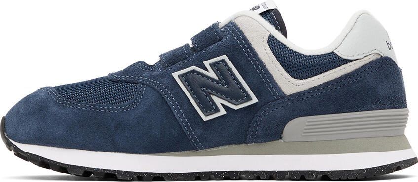 New Balance Kids Navy 574 Core Hook  Loop Little Kids Sneakers - Picture 3