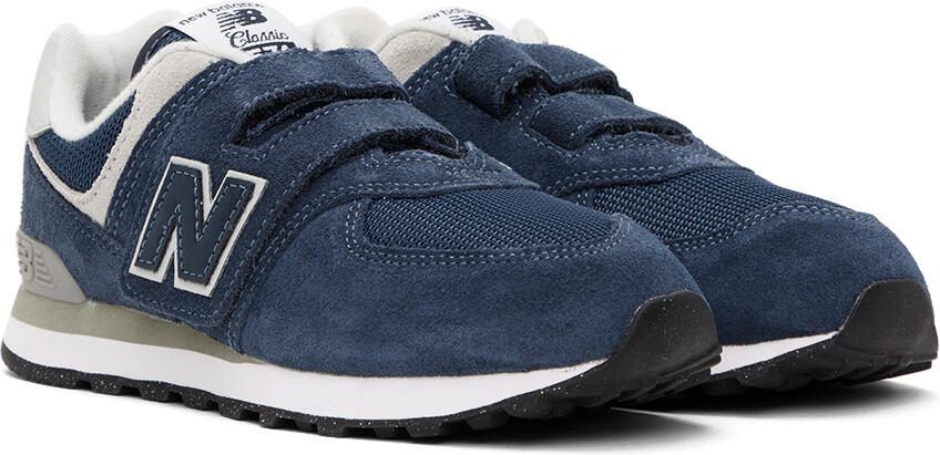 New Balance Kids Navy 574 Core Hook  Loop Little Kids Sneakers - Picture 2