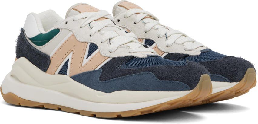 New Balance Navy  Beige 5740 Sneakers - Picture 2