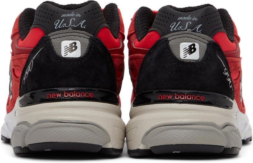 New Balance Red Made In US 990v3 Low Sneakers