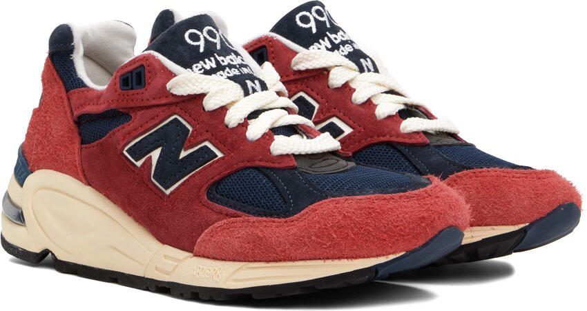 New Balance Red Made In USA 990v2 Sneakers - Picture 2