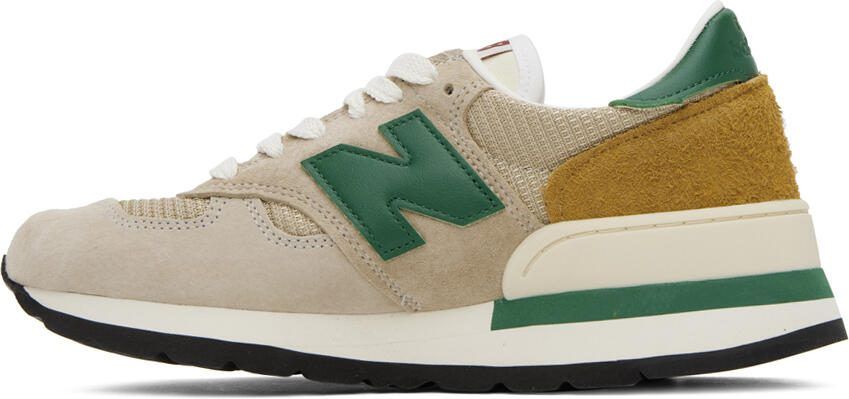 New Balance Beige  Green Made in USA 990 Sneakers - Picture 6