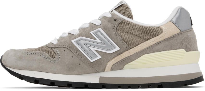 New Balance Gray  Khaki Made In USA 996 Core Sneakers - Picture 7