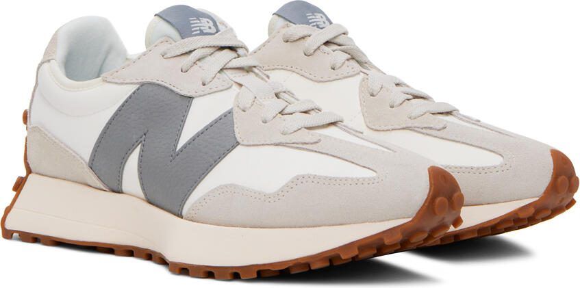 New Balance White  Beige 327 Sneakers - Picture 2