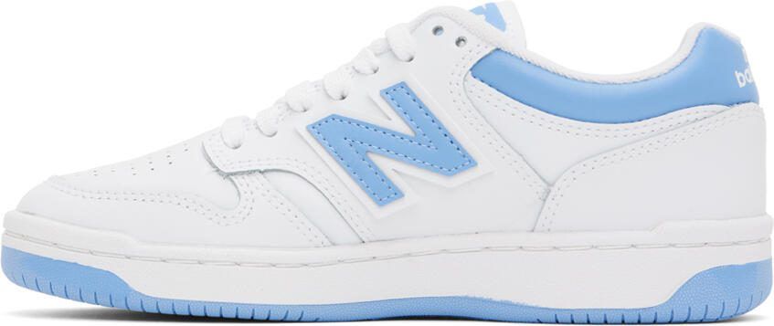 New Balance White  Blue 480 Sneakers - Picture 3