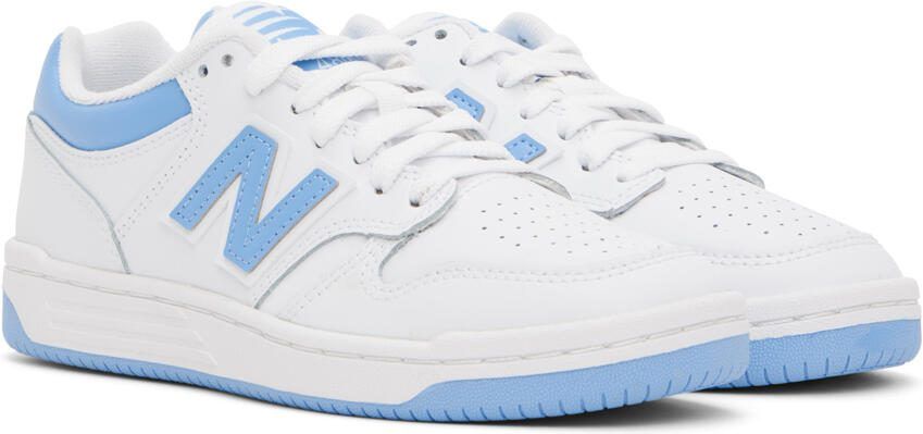 New Balance White  Blue 480 Sneakers - Picture 2