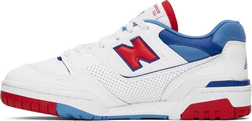 New Balance White  Blue 550 Sneakers - Picture 3