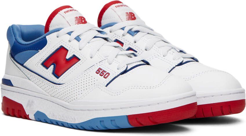 New Balance White  Blue 550 Sneakers - Picture 2