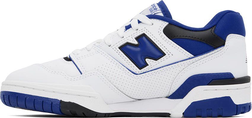 New Balance White  Blue 550 Sneakers - Picture 4