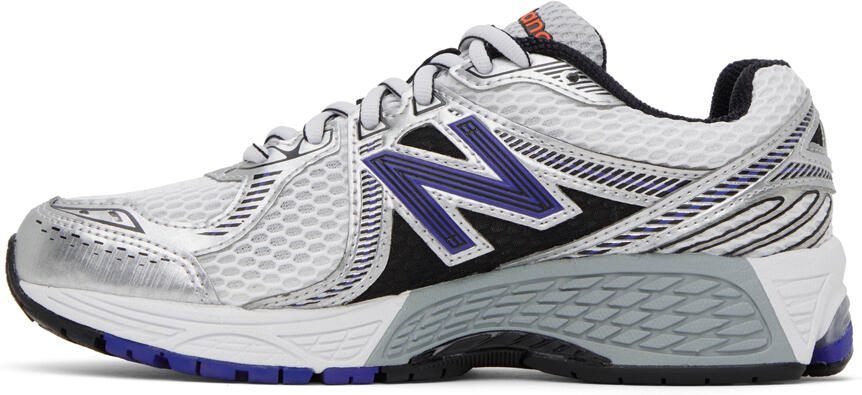 New Balance White  Blue 860V2 Sneakers - Picture 3