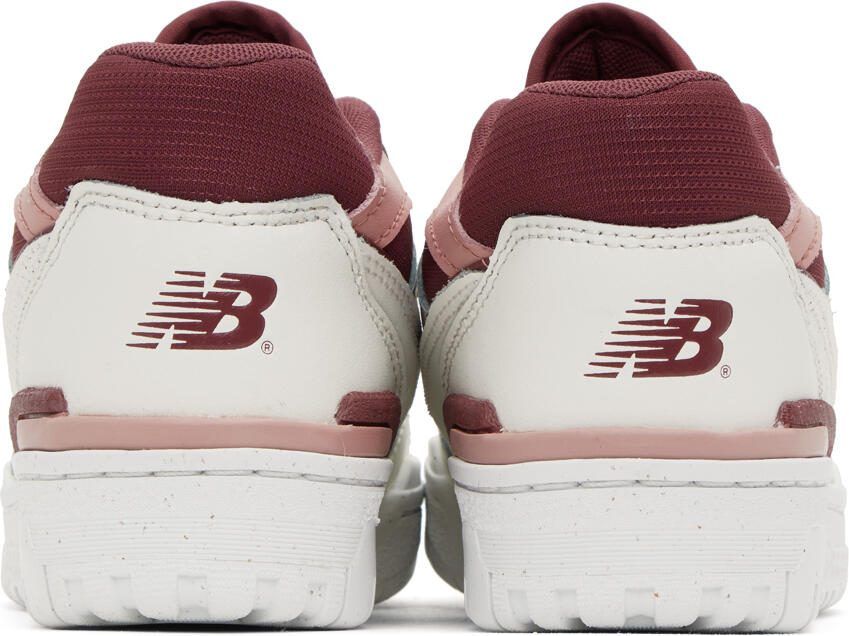 New Balance White  Burgundy 550 Sneakers