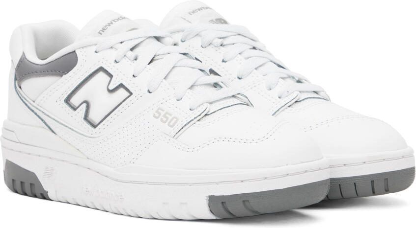 New Balance White  Gray 550 Sneakers - Picture 2