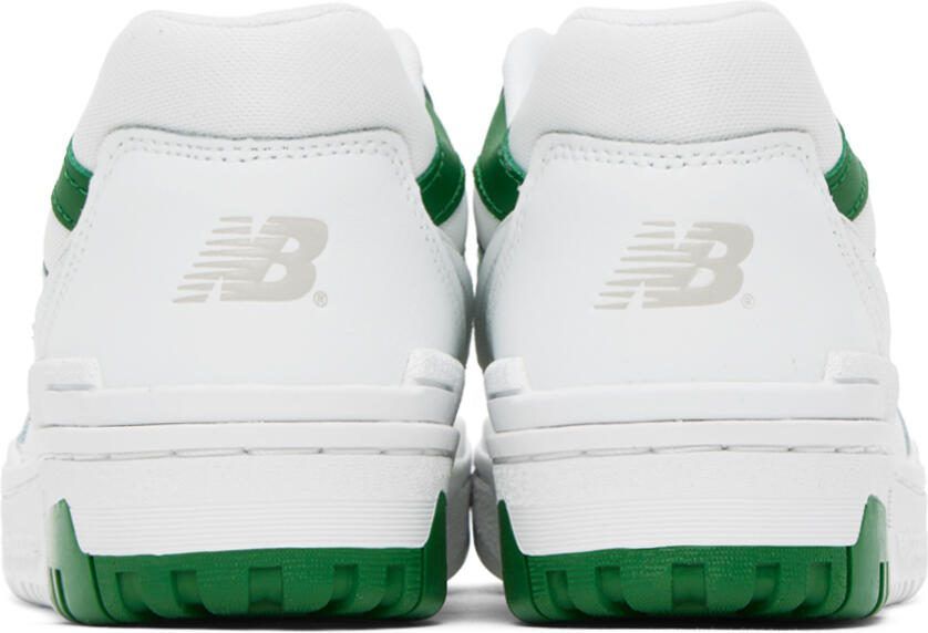 New Balance White  Green BB550 Sneakers