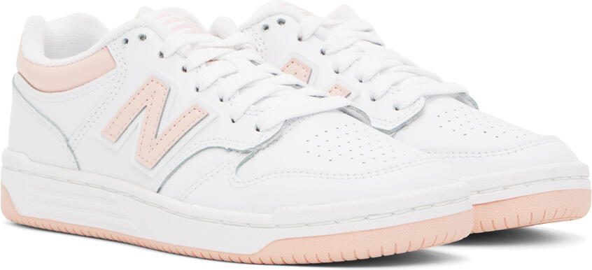 New Balance White  Pink 480 Sneakers - Picture 2