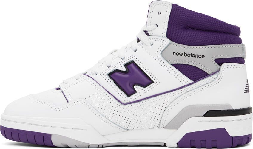 New Balance White  Purple 650 Sneakers - Picture 3