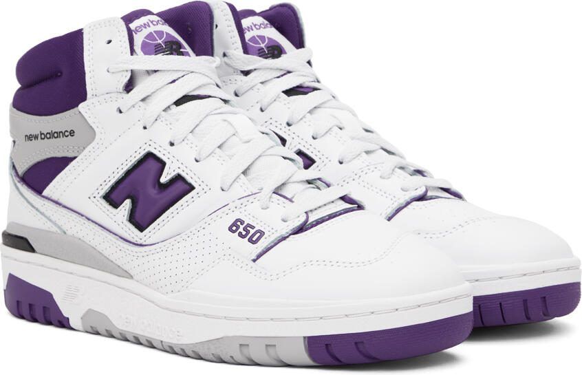 New Balance White  Purple 650 Sneakers - Picture 2