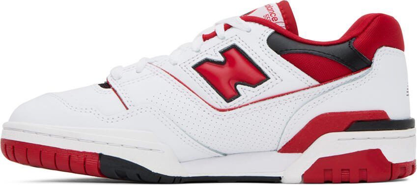 New Balance White  Red 550 Sneakers - Picture 3