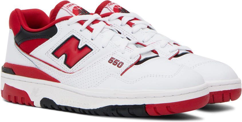 New Balance White  Red 550 Sneakers - Picture 2