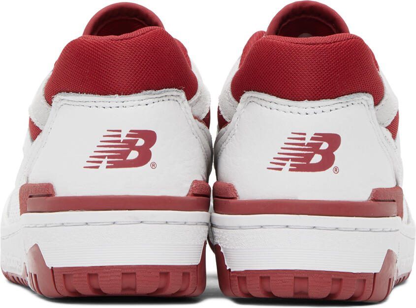 New Balance White  Red 550 Sneakers