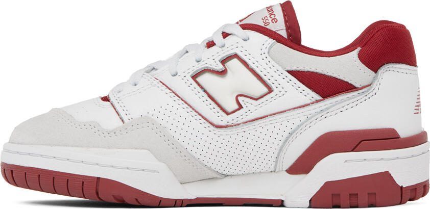 New Balance White  Red 550 Sneakers - Picture 3