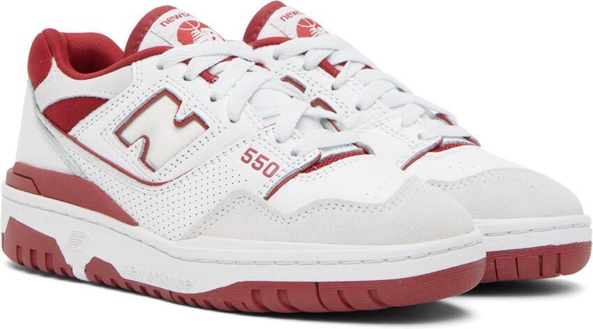 New Balance White  Red 550 Sneakers - Picture 2