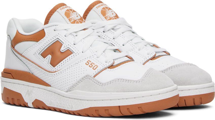 New Balance White  Tan 550 Sneakers - Picture 4