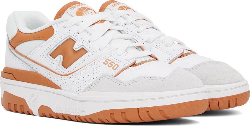New Balance White  Tan 550 Sneakers - Picture 6