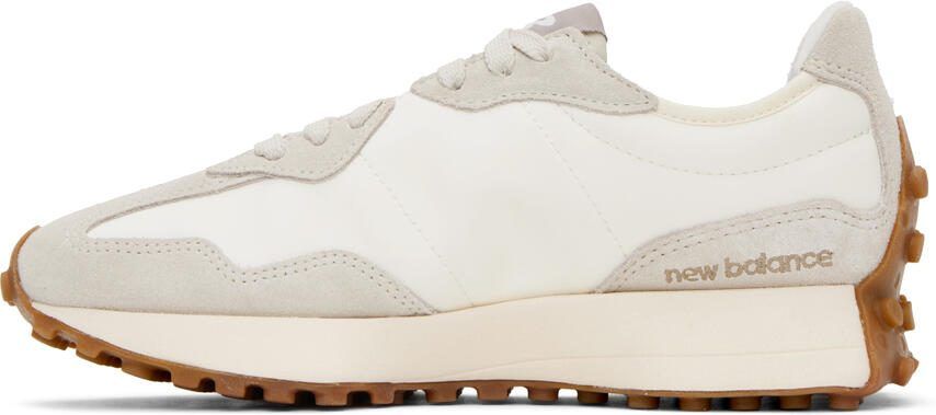 New Balance White  Taupe 327 Sneakers - Picture 3