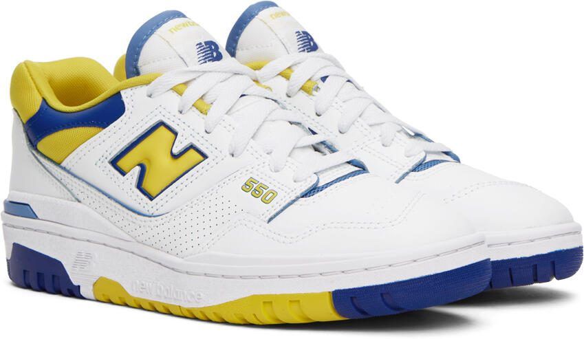 New Balance White  Yellow 550 Sneakers - Picture 2