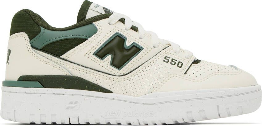 New Balance Off-White  Green 550 Sneakers - Picture 5