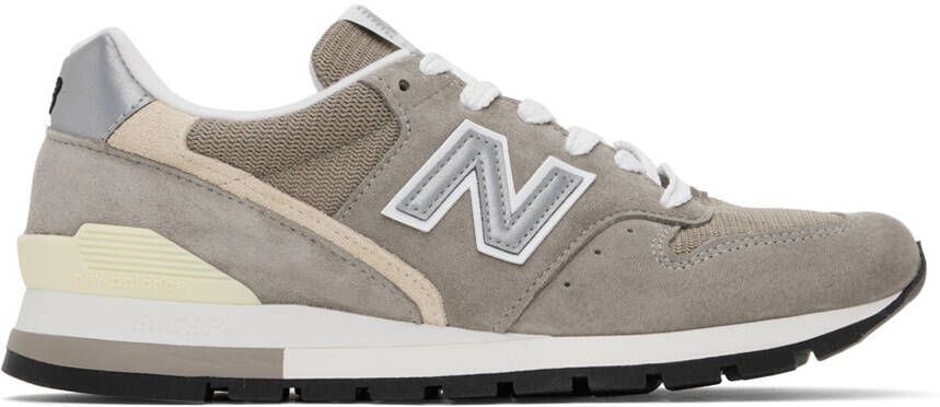 New Balance Gray  Khaki Made In USA 996 Core Sneakers - Picture 10