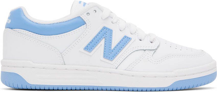 New Balance White  Blue 480 Sneakers - Picture 5
