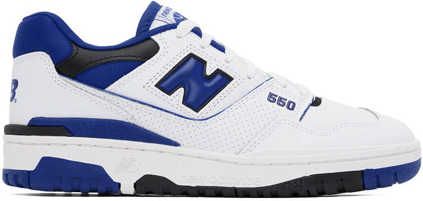 New Balance White  Blue 550 Sneakers - Picture 8