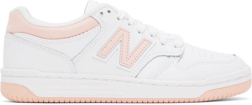 New Balance White  Pink 480 Sneakers - Picture 5