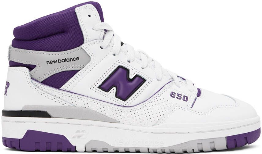 New Balance White  Purple 650 Sneakers - Picture 5