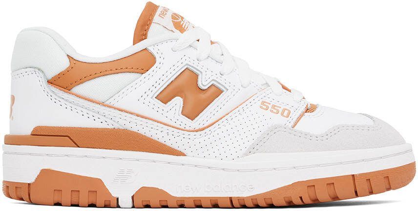 New Balance White  Tan 550 Sneakers - Picture 13