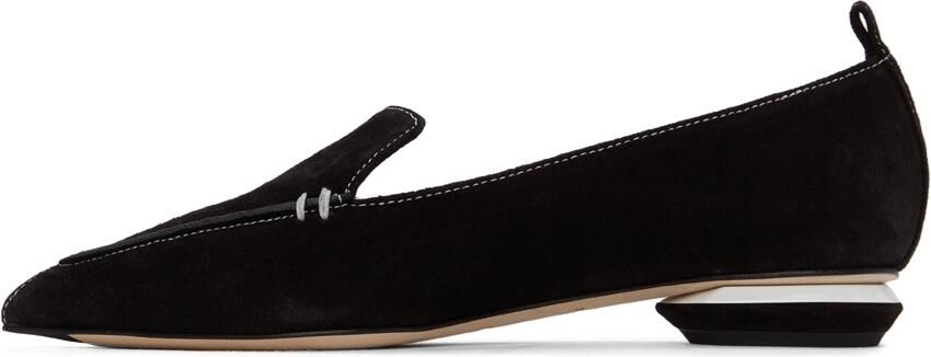 Nicholas Kirkwood Black  White Suede Beya Loafers - Picture 4