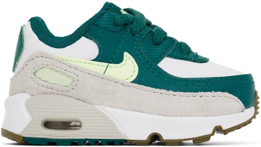 Nike Baby Green  White Air Max 90 LTR Sneakers - Picture 4