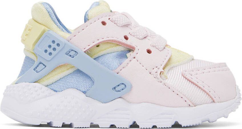 Nike Baby Pink  Blue Huarache Run Sneakers - Picture 4